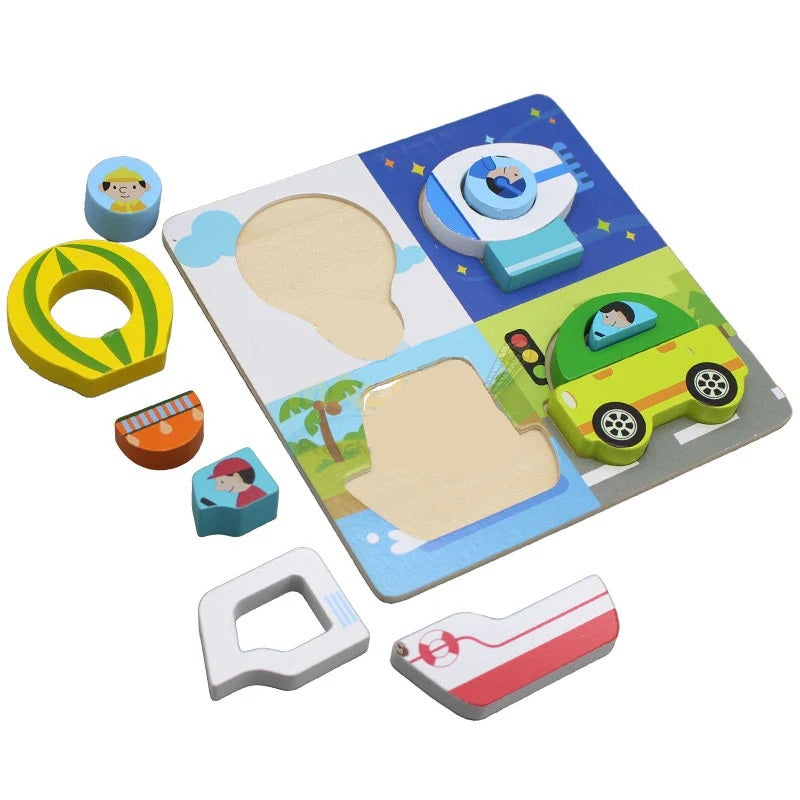 Wooden 3D Montessori Inshape Activity Sorting Board