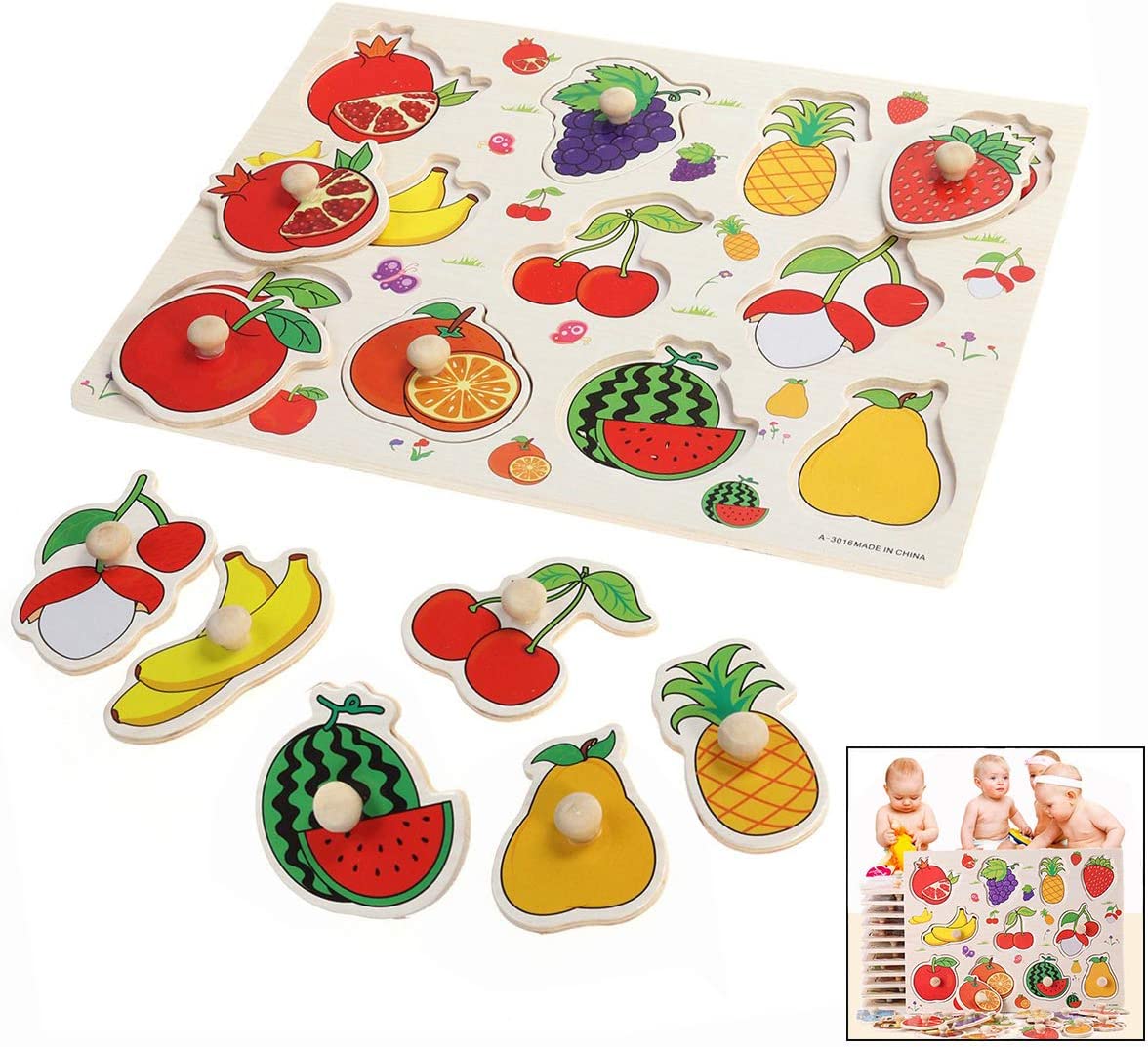 Wooden Sorting Peg Puzzle Knob Boards