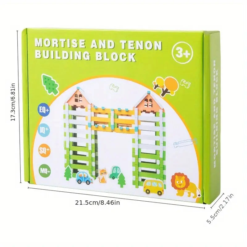 Wooden Mortise And Tenon Building Blocks Set