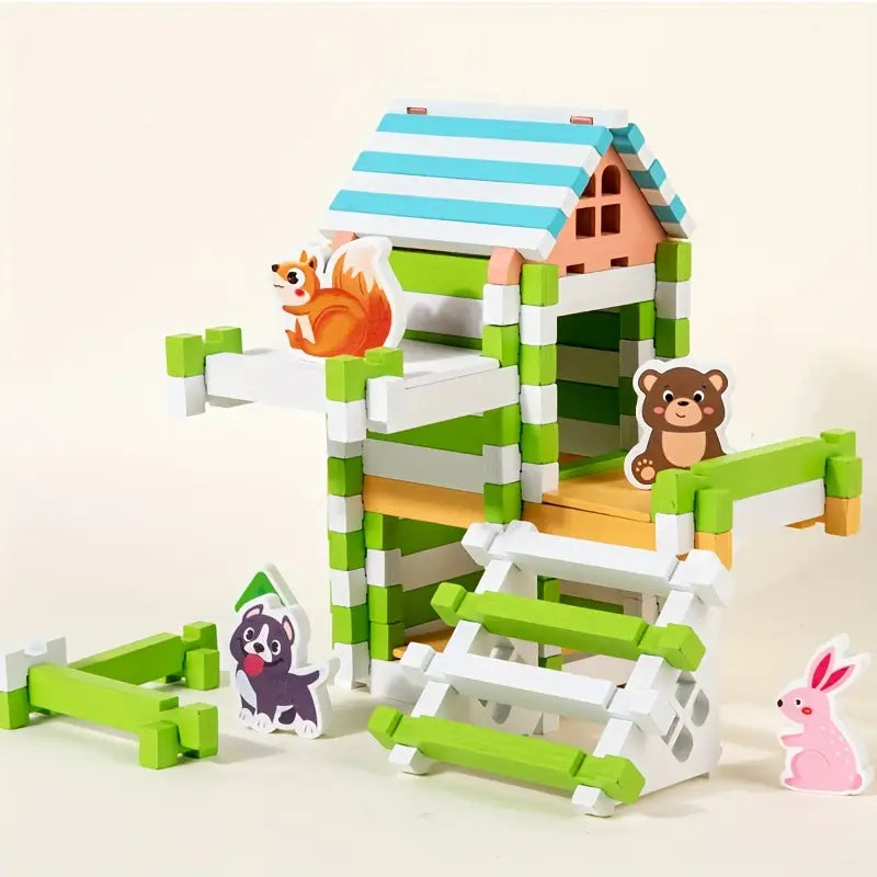 Wooden Mortise And Tenon Building Blocks Set