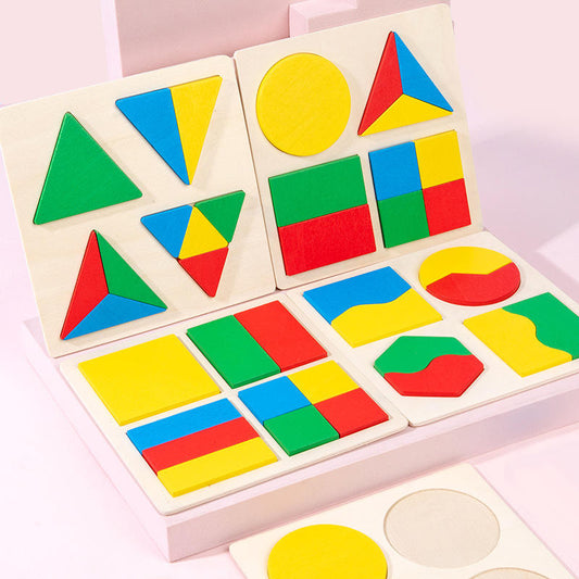 Wooden Multicolor Cognitive Geometry Block Puzzle Boards