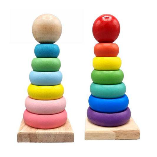 Small Wooden Rainbow Tower