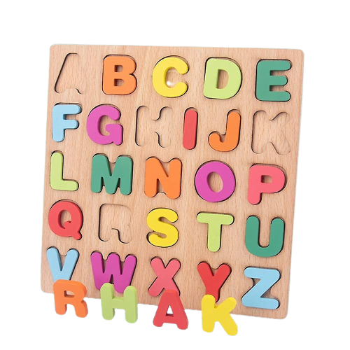 Wooden Multicolor Capital Alphabet Sorting Board