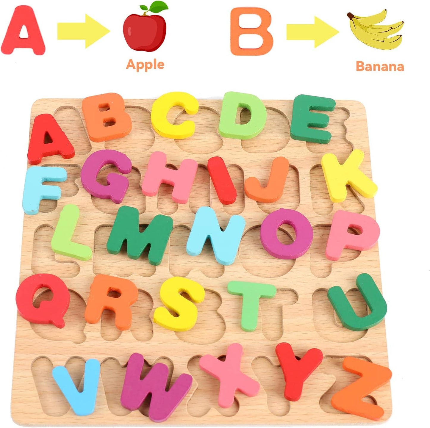 Wooden Multicolor Capital Alphabet Sorting Board