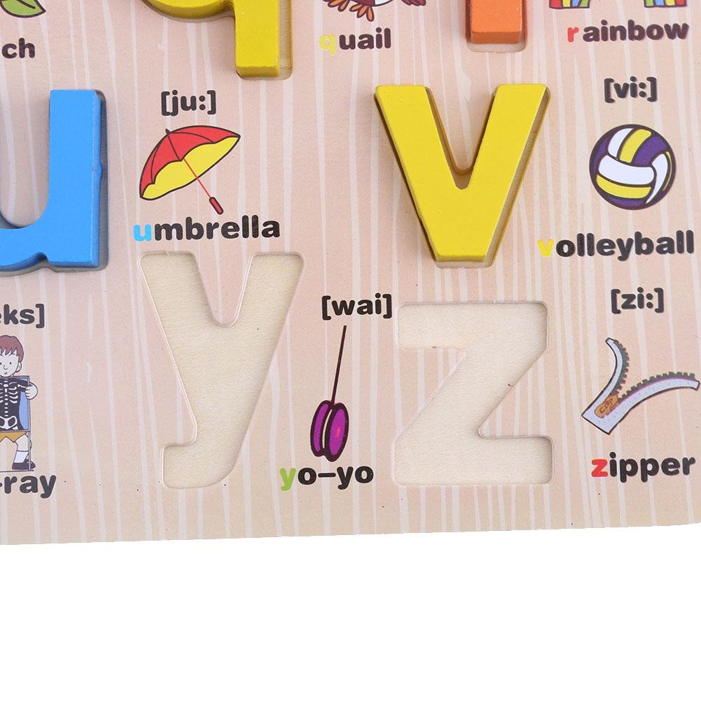 Wooden 3d Colorful Small Alphabet Square Jumbo Sorting Board
