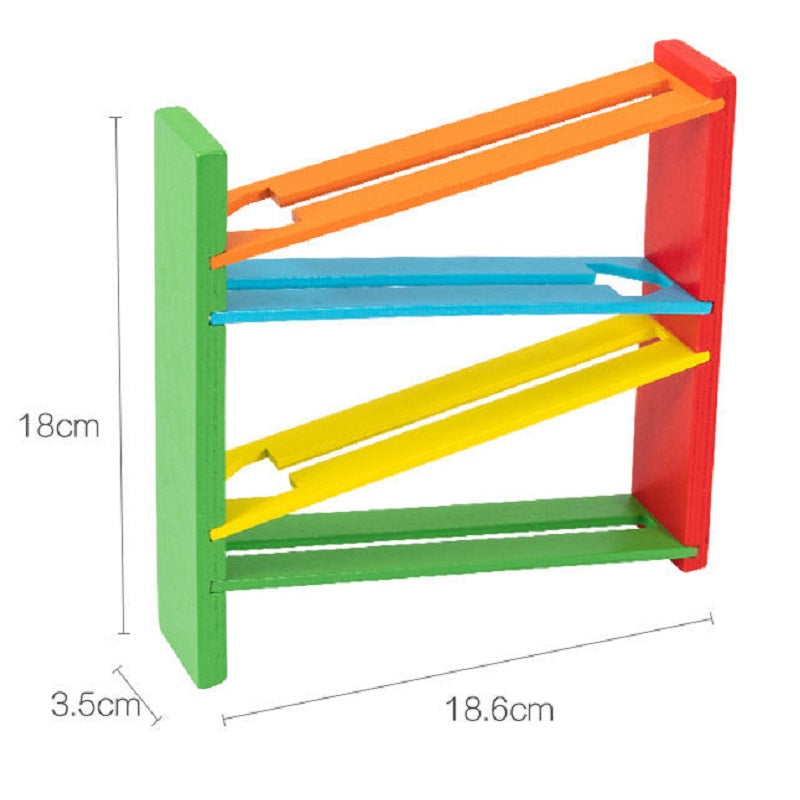 Wooden Montessori Gyroscope Activity Roller Track