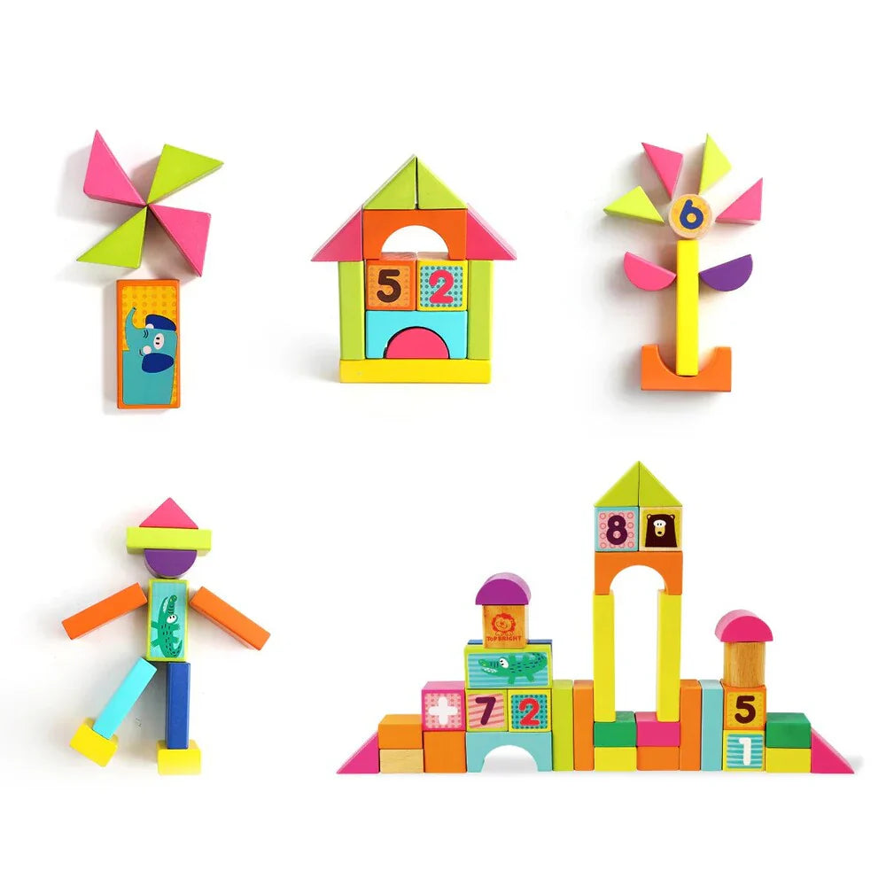 Wooden Multicolor Interactive Blocks