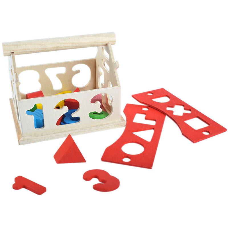 Wooden Intelligent Number & Shapes Sorting House